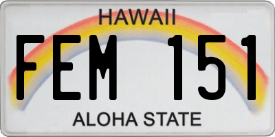 HI license plate FEM151