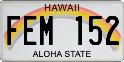 HI license plate FEM152