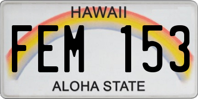 HI license plate FEM153