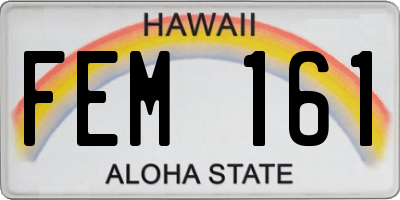 HI license plate FEM161