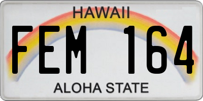 HI license plate FEM164