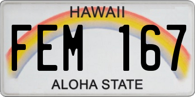HI license plate FEM167