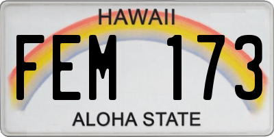 HI license plate FEM173