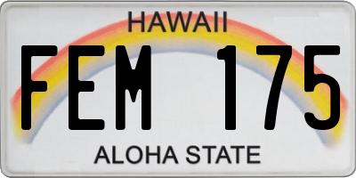 HI license plate FEM175