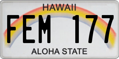 HI license plate FEM177