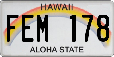 HI license plate FEM178