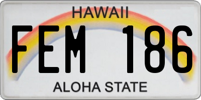 HI license plate FEM186