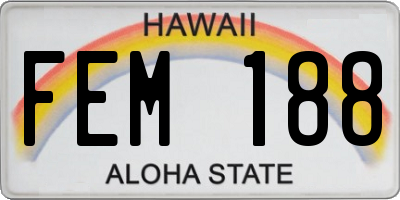HI license plate FEM188