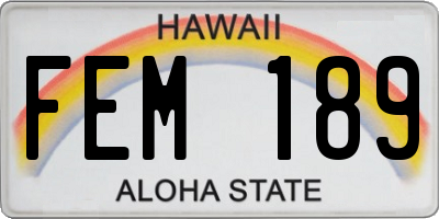 HI license plate FEM189