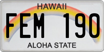 HI license plate FEM190