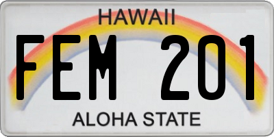 HI license plate FEM201
