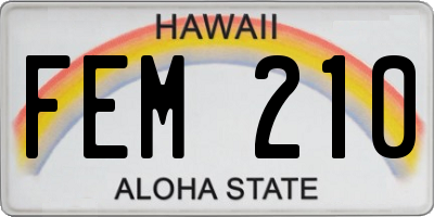 HI license plate FEM210