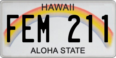 HI license plate FEM211