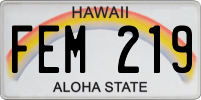 HI license plate FEM219