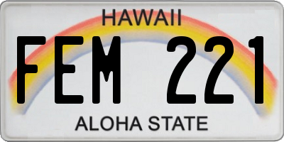 HI license plate FEM221