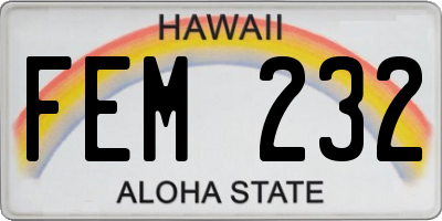 HI license plate FEM232
