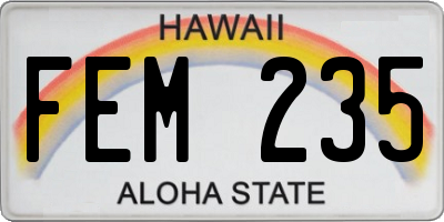 HI license plate FEM235