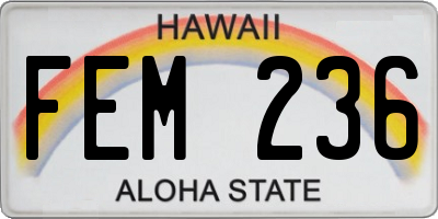 HI license plate FEM236