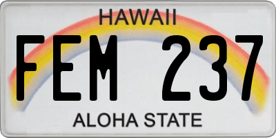 HI license plate FEM237
