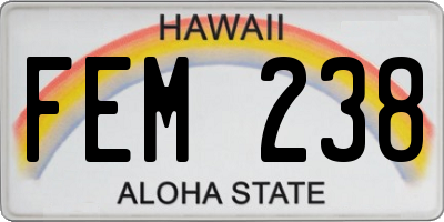 HI license plate FEM238