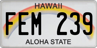 HI license plate FEM239
