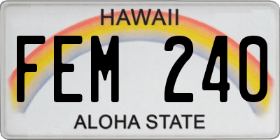 HI license plate FEM240