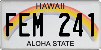 HI license plate FEM241