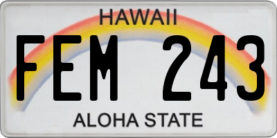 HI license plate FEM243
