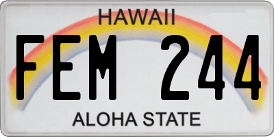 HI license plate FEM244