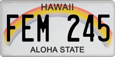 HI license plate FEM245