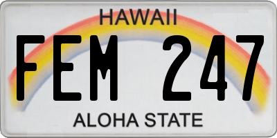 HI license plate FEM247