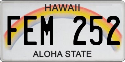 HI license plate FEM252