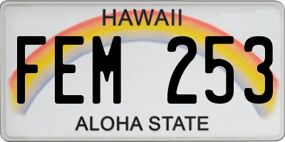 HI license plate FEM253