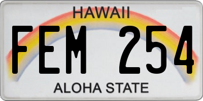HI license plate FEM254