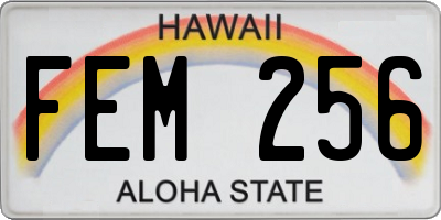 HI license plate FEM256