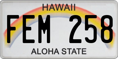 HI license plate FEM258