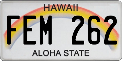 HI license plate FEM262