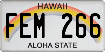 HI license plate FEM266