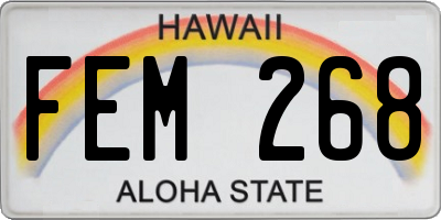 HI license plate FEM268