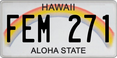 HI license plate FEM271