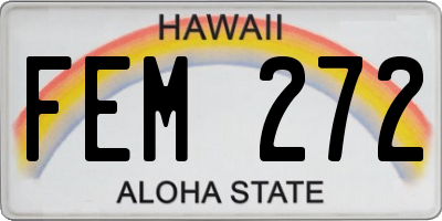 HI license plate FEM272