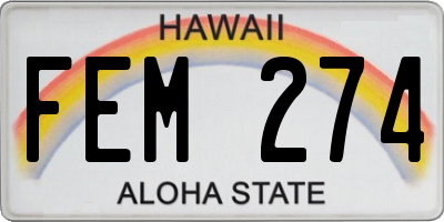 HI license plate FEM274