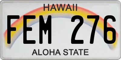HI license plate FEM276