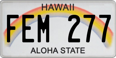 HI license plate FEM277