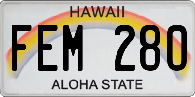 HI license plate FEM280