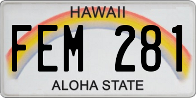 HI license plate FEM281