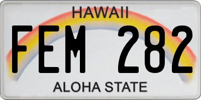 HI license plate FEM282
