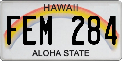 HI license plate FEM284