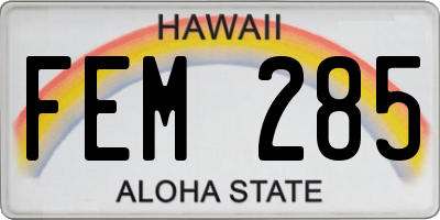 HI license plate FEM285