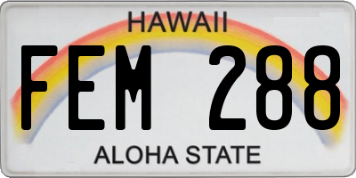 HI license plate FEM288